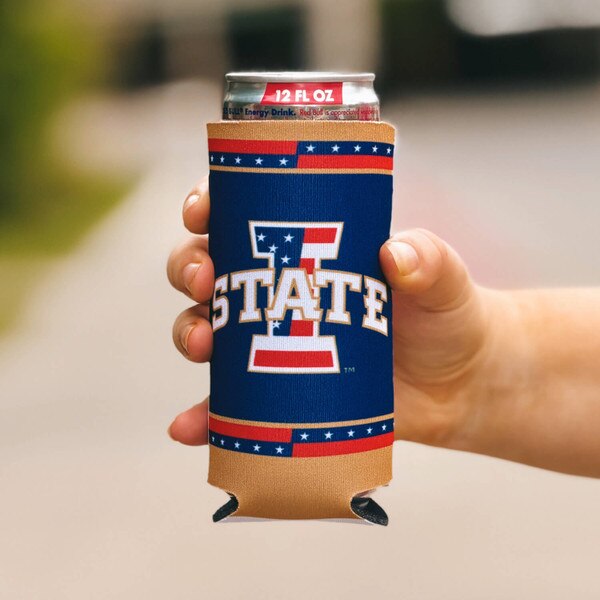 Patriotic I-State Cyclones Script 2-Sided Slim Can Cooler (12oz.)